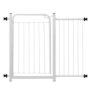 Imagem de Cercado Grade Segurança Bebê Cão Criança Portão Pet Dog Cercado Aço Carbono 99 à 104cm Com Extensor 30cm Branco - Itagold