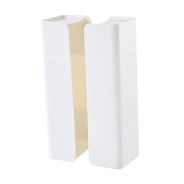 Imagem de Fenteer Porta-lenços de papel, suporte para toalhas de papel, suporte para secadora de roupas, ideal para oficinas, restaurantes, escritórios e geladeiras, Branco
