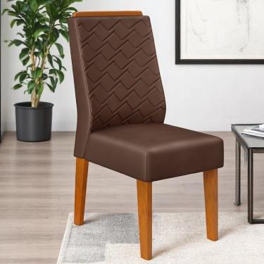 Imagem de Kit 02 Cadeiras De Jantar Estofada Lidia Freijó Veludo Moca- Mabe Magazine