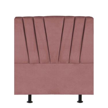 Imagem de Cabeceira Estofada Bélgica 90cm Solteiro Para Cama Colchão Box Quarto Suede Rose Gold - Aurora Line