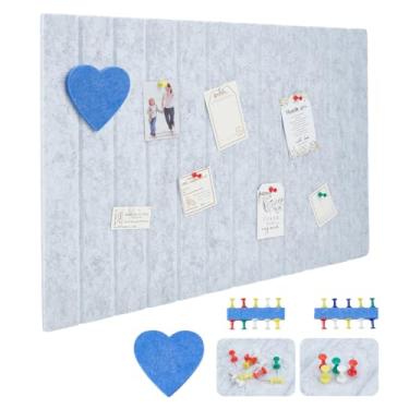 Imagem de NBEADS 2 conjuntos de quadro de cortiça grande alternativo, 39,9 x 59,9 x 1 cm de feltro decorativo autoadesivo com 20 pinos placa de cortiça de feltro para decoração de parede de escritório em casa