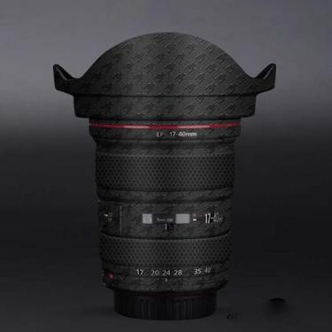 Imagem de Adesivo para câmera EF 17-40 4 com tampa de lente antiarranhões para Canon EF 17-40 mm F4 Adesivo de película protetora (plover preto)