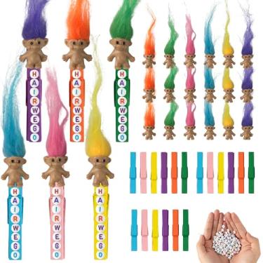 Imagem de HoreezKa Lucky Troll Dolls Spirit Clips - Pacote com 60 broches de torcida de boa sorte, clipes de equipe, miniaturas retrôs, prendedores de boneca brilhantes, presentes de líder de torcida, presentes
