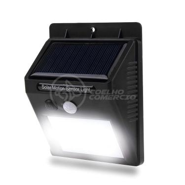 Imagem de Luminária De Parede Luz Branca Recarregável Energia Solar Com Sensor De Presença - 30 Leds