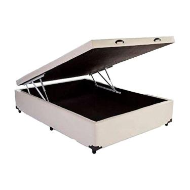 Imagem de Cama Box Baú Casal Sintético Bege 138x188