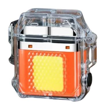 Imagem de Isqueiro Resistência Recarregável Usb Premium Portátil Led (Laranja)