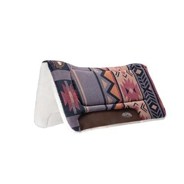 Imagem de Weaver Almofada de sela de cavalo contornada para todos os fins equinos, almofada protetora de absorção de choque, suprimentos para equinos duráveis, pôr do sol/coroa azul asteca, 76 cm x 76 cm