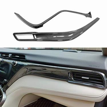 Imagem de Kadore – Molde de acabamento para console central de carro para Toyota Camry 2018 2019 Interior LHD 2 peçasKadore preto 131821-1