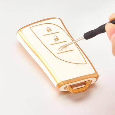 Imagem de Capa para chave de carro compatível com Lexus ES350 ES300h UX200 LS500 LS500H LC500 LC500h protetor de chave inteligente (acessório de reposição, não OEM)