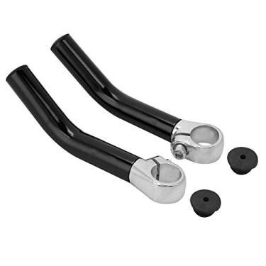 Imagem de Bike Handlebar End,Aluminum Alloy Bicycle Bicycle Bar End with 2 Bar End Stoppers for 22.2mm/0.9in Handlebar 1 Pair (Black)