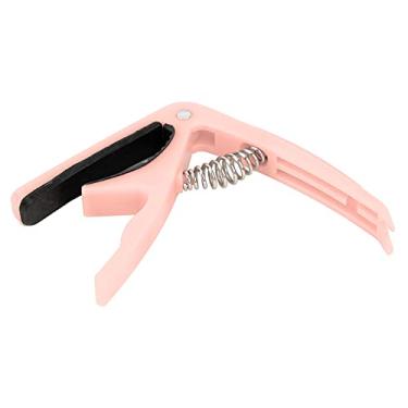 Imagem de Generic Capo de Fixação de Mola para Pescoço de Guitarra Ajustável para Tocar Instrumentos de Cordas, para Iniciantes (Rosa claro)