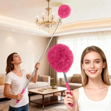 Imagem de Espanador de microfibra extensível, escova telescópica para limpeza de casa e carro, comprimento ajustável, macio e flexível