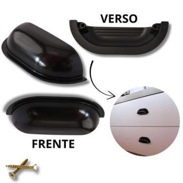 Imagem de Kit c/3 Puxadores Concha Plástico 64mm para Armários e Móveis - Genéri