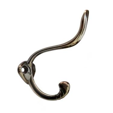 Imagem de Kit c/2 Gancho Cabideiro FRJ Duplo Metal para Pendurar e Parafusos - G