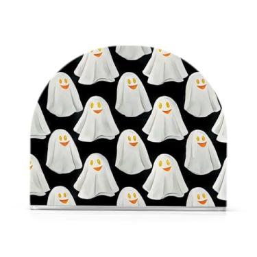 Imagem de JUZIHAI Suporte de guardanapo de Halloween Boo para mesa dispensador de guardanapo de acrílico para mesa suporte de lenços independente para cozinha sala de jantar bar festa decoração de casa