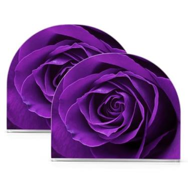 Imagem de Qilmy Porta-guardanapos acrílico rosa roxa, suporte de lenços de mesa independente, dispensador de papel de coquetel para cozinha, jantar, restaurante, bar, decoração, 2 unidades