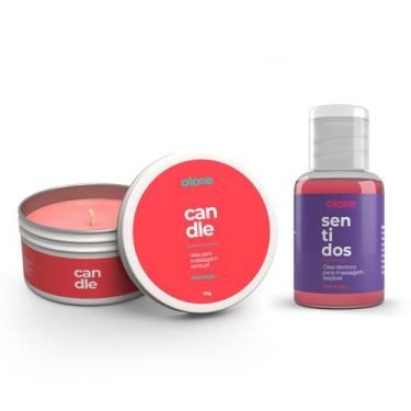 Imagem de Kit Olove Morango  Vela Beijável + Óleo Beijável Hot 30ml - A SÓS