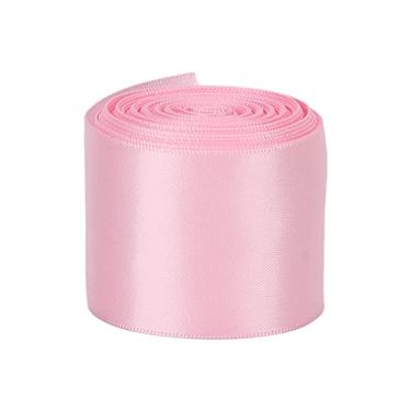 Imagem de CUOFYUNL Fita de cetim dupla face para festa de casamento, fita de poliéster DIY para embrulho de presente, tranças de cabelo, artesanato, 1,5 pol. (Rósea)