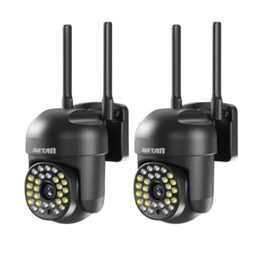 Imagem de ANJ.GG Câmera de Segurança Interna/Externa, Estilo Domo, 1080p HD, Sensor de Movimento, Monitoramento Residencial, F13-preto*2, Wi-Fi/Com fio, Áudio Bidirecional, AC/DC, Wi-Fi