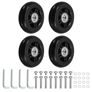 Imagem de YELARXI Replacement Luggage Wheels, Suitcase Wheels Replacement Kit 70x19mm & 2 Set & Rubber & Black - Fitting for (Swivel Caster Bearings Repair/Replacing/Roller Bag/Suitcase/Spinner)