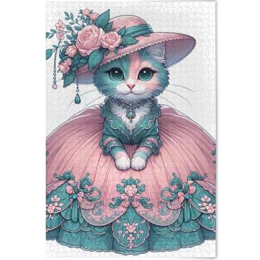 Imagem de Quebra-cabeças de gato engraçados personalizados para gatos 500 peças para adultos presentes engraçados de tecnologia de jogo divertido para família quebra-cabeça decoração de casa, arte de decoração