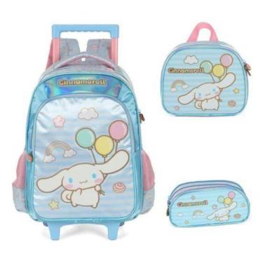 Imagem de Kit Mochila Rodinhas Infantil My Melody E Kuromi Cinnamoroll - Luxcel