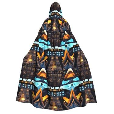 Imagem de XLLingL Airplane Cockpit Print Halloween Hooded Robe,Role Play Costume,Witch Vampire Wizard Cloak,Trendy Hooded Cloak