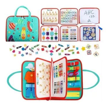 Imagem de Maleta Educativa Livro De Texturas Montessori Sensorial