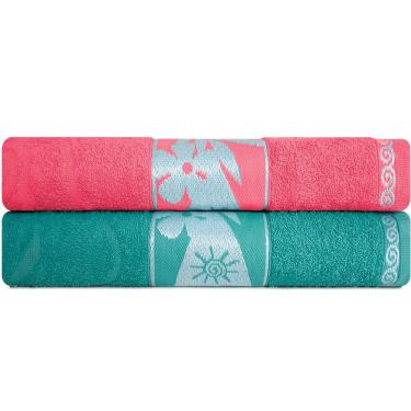 Imagem de Jogo de Toalha Praia e Piscina Banhão Gigante 100% Algodão Felpuda 2 Peças Marcotex