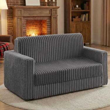 Imagem de HABUTWAY Sofá-cama dobrável, cadeira conversível 2 em 1 com apoio de braço, cama de cadeira dobrável portátil, sofá confortável, sofá preguiçoso multifuncional para sala de estar, quarto, dormitório