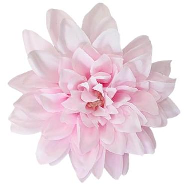 Imagem de Flores artificiais de seda rosa claro de 12,7 cm a granel, 30 peças de cabeças de flores falsas para artesanato, flores falsas grandes para festa de casamento, escritório em casa, chapéu, decoração de