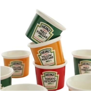 Imagem de Conjunto de tigelas de condimento de cerâmica – Conjunto de pratos de molho vintage com 3 peças