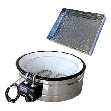 Imagem de Fritadeira Elétrica Industrial Tacho 10L Esmaltado Com Escorredor M 220V