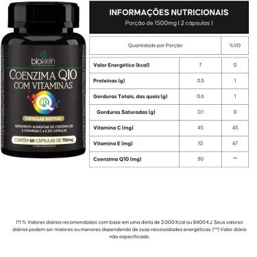 Imagem de Kit 03 ÓLEO DE COENZIMA Q10 (com Vitaminas C, E) 750mg 60 Caps Bioklein