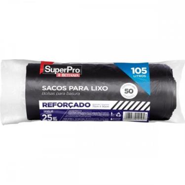 Imagem de Saco De Lixo Superpro Bettanin 105L - 75X 90Cm Preto Pacote Com 50 Pec