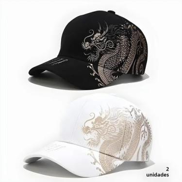 Imagem de Boné De Beisebol Estilo Chinês Com Padrão De Dragão Para Homens E Mulh