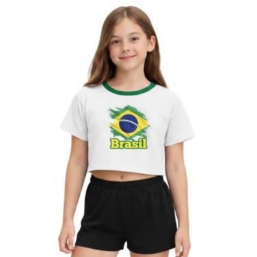 Imagem de Camiseta Cropped Juvenil Look Jeans Bandeira Brasil - 6 - MARINHO-Feminino