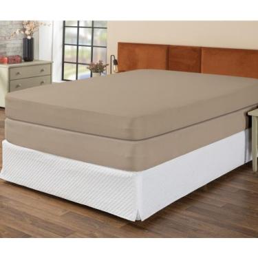 Imagem de Kit 2 Capas Colchão Protetora Casal 30cm Alt. Cama Box Com zíper Malha