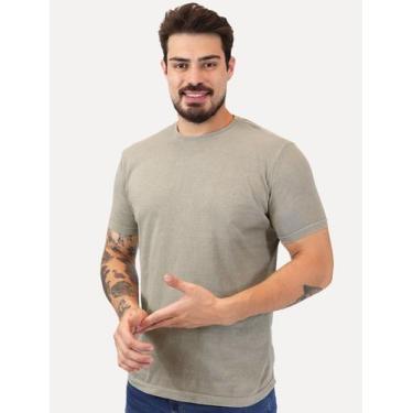 Imagem de Camiseta King & Joe Masculina Estonada Basic Mono Small Logo Cinza Méd