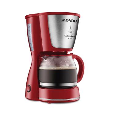 Imagem de Cafeteira Elétrica com Porta Filtro Mondial Doce Arome Vermelha 18 Xícaras - 127V