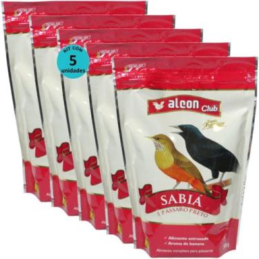 Imagem de Alcon club sabiá e pássaro preto super premium 500g kit com 5