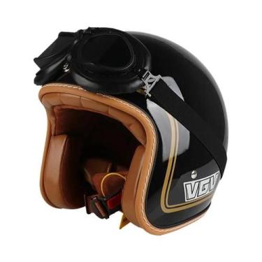 Imagem de Capacete Retro Unissex Para Motocicleta, Aberto, 34, Para Todas as Est