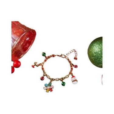 Imagem de Pulseira Feminina De Natal Com Pingente De Papai Noel, Boneco De Neve,