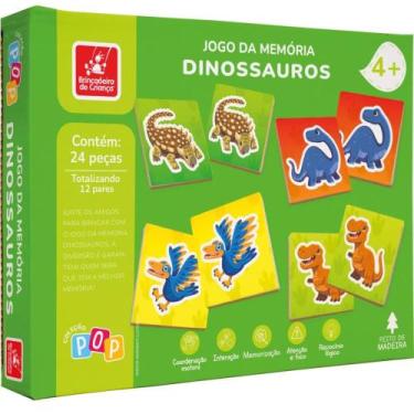 Imagem de Jogo da Memória em Madeira Dinossauros 24 Peças - [Nome Da Marca]