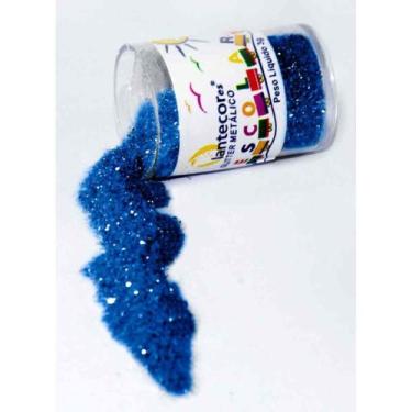 Imagem de Glíter PVC Azul Royal Potes 3G - Pacote com 12 - Lantecor