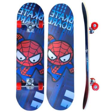 Imagem de Skate Semiprofissional Radical Com Lixa Antiderrapante Menino e Menina
