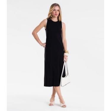 Imagem de Vestido Feminino Midi Rm Ribana Liso Endless Preto, P, Preto