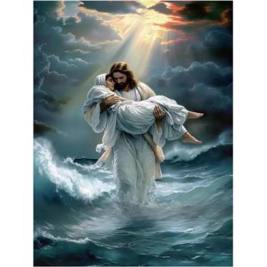 Imagem de Kit de Pintura por Números BAWKENTON Jesus 30x40cm