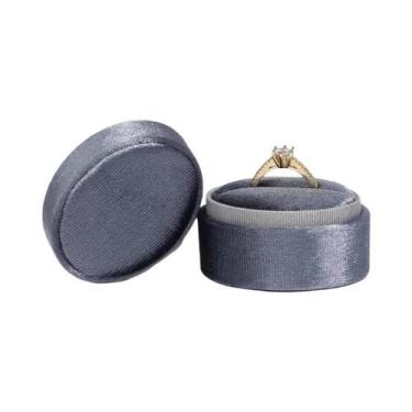 Imagem de Caixa De Anel Pequena Em Corduroy 5x5x4cm, Caixa De Joias Hexagonal Em