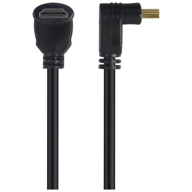 Imagem de Cabo Hdmi 2.0 4k Hd 3d Conexao Ethernet Conectores 90* 2M